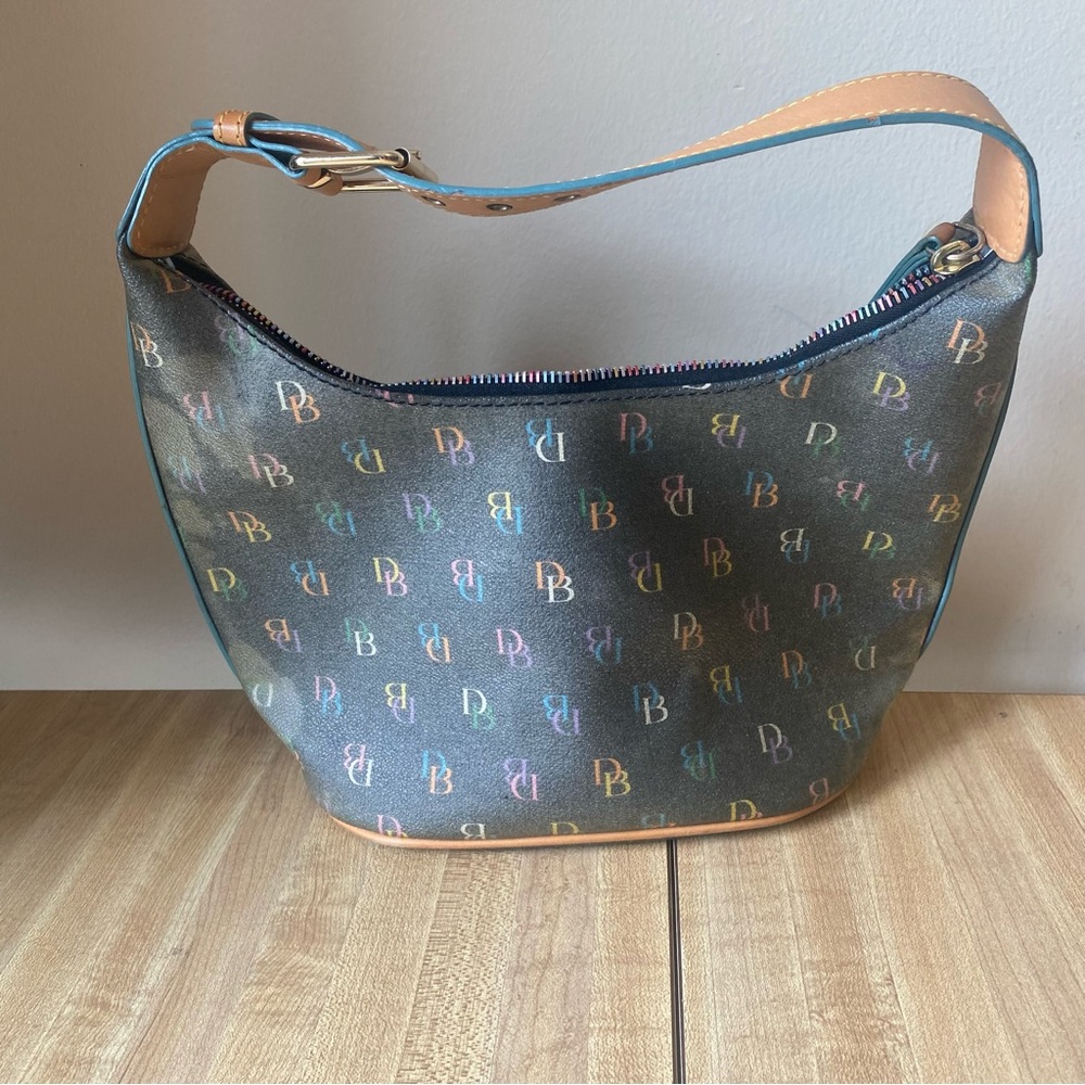 DOONEY & BOURKE Mini Bucket Shoulder Bag Rainbow Monogram Vintage Handbag Heart - Picture 6 of 12